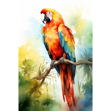 Macaw Parrot Watercolor Canvas